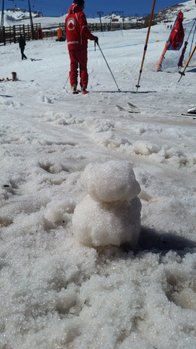 A foto é de um boneco de neve que tentei fazer, ficou horrível...risos